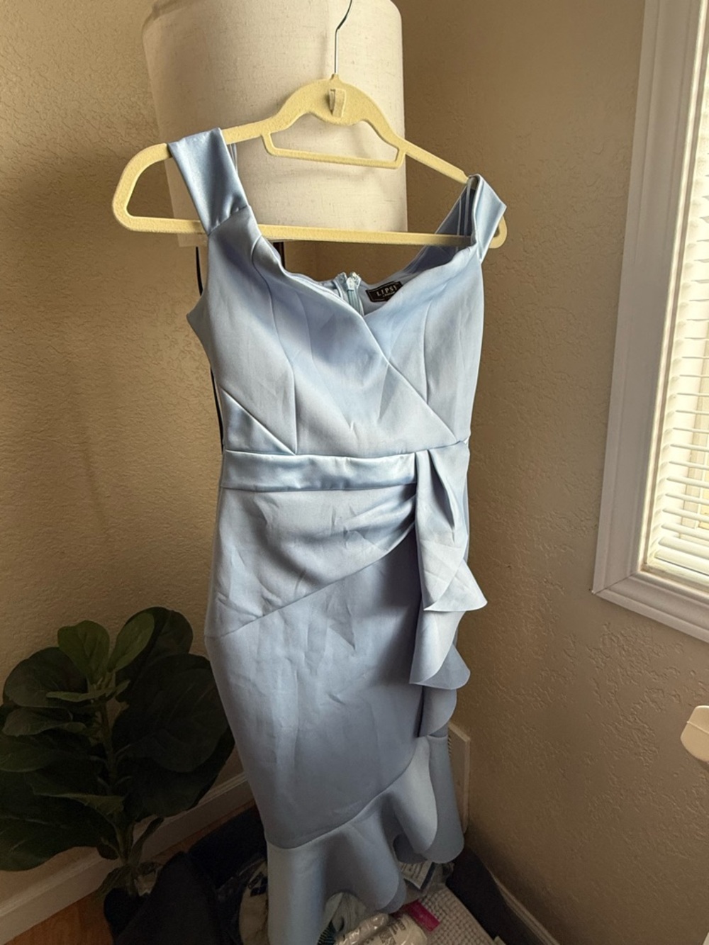 Lipsy Light Blue Ruffle Midi Dress